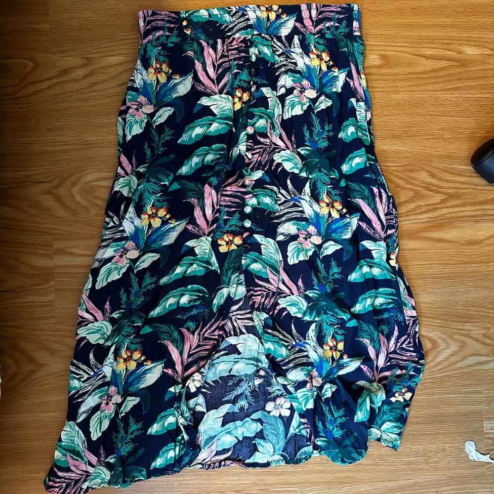 Botanical Button Pull On Midi Skirt - image 2
